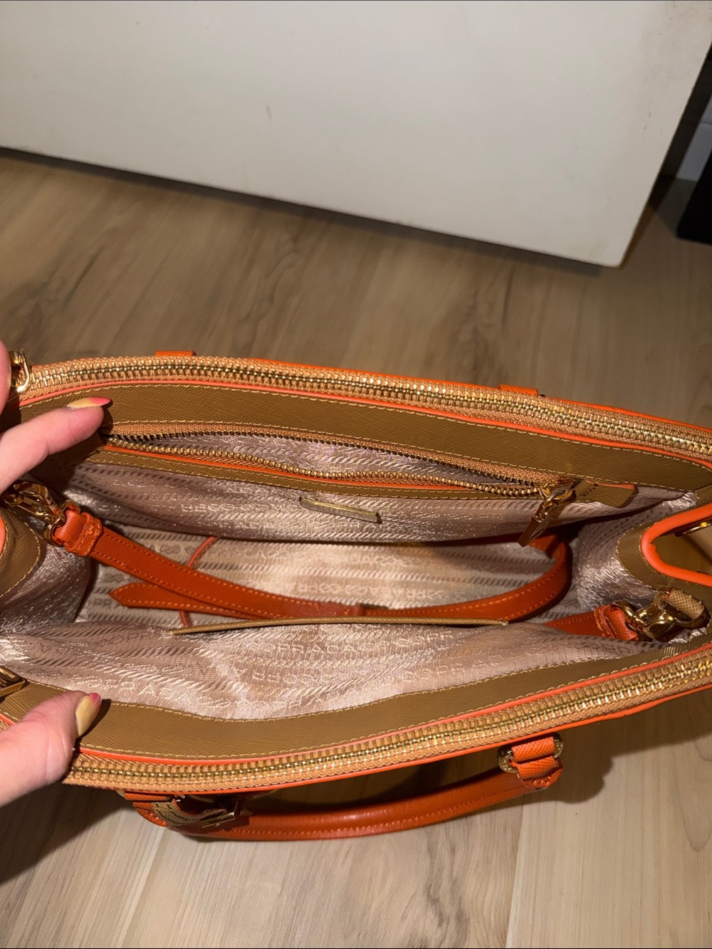 Prada Saffiano Lux Colorblock Medium Galleria Double Zip Tote - Picture 7 of 7